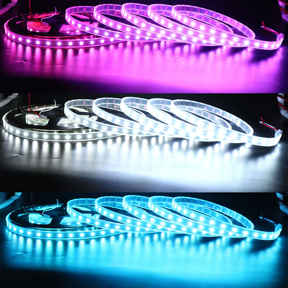 WS2812B DC5V Series Flexible LED Strip Lights, Programmable Pixel Full Color Chasing, Outdoor Waterproof Optional, 60LEDs/m 1.64-16.4ft Per Reel By Sale WS2812B DC5V Series Flexible LED Strip Lights, Programmable Pixel Full Color Chasing, Outdoor Waterproof Optional, 60LEDs/m 1.64-16.4ft Per Reel By Sale